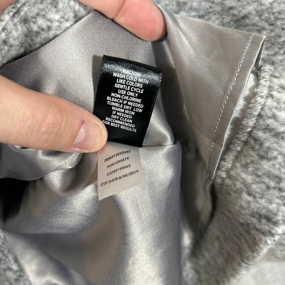 Torrid Pea Coat 3 3X Gray Heathered Long Lined Felt Hidden Buttons - Picture 11 of 14